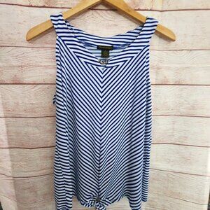 Susan Lawrence Blue, White Strip Tank Top